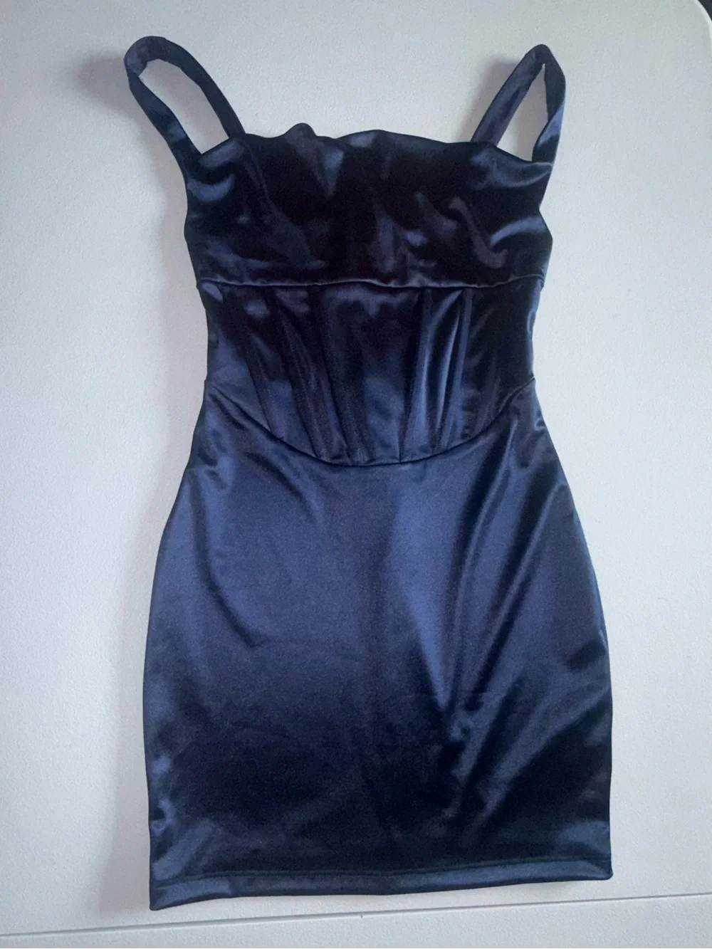 Windsor Navy Satin Corset Mini Dress Small navy mini date night beachy dress - Picture 2 of 11